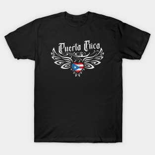 Puerto Rico Angel Wings-Grunge Style T-Shirt